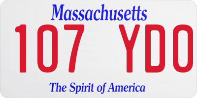 MA license plate 107YD0