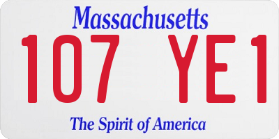 MA license plate 107YE1
