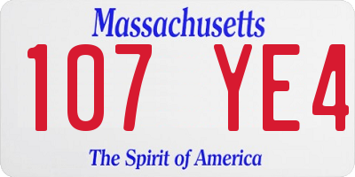 MA license plate 107YE4