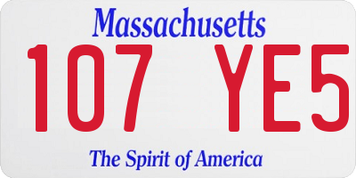 MA license plate 107YE5