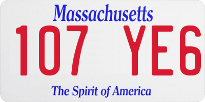 MA license plate 107YE6
