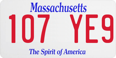 MA license plate 107YE9