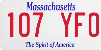 MA license plate 107YF0