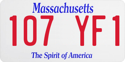 MA license plate 107YF1