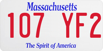 MA license plate 107YF2