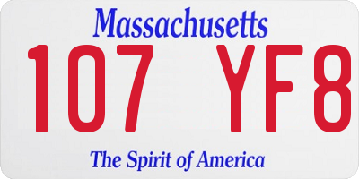 MA license plate 107YF8