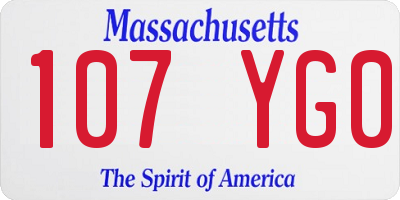 MA license plate 107YG0