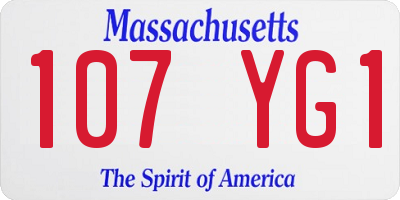 MA license plate 107YG1