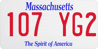 MA license plate 107YG2