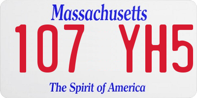 MA license plate 107YH5