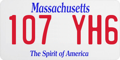 MA license plate 107YH6