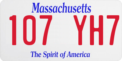 MA license plate 107YH7