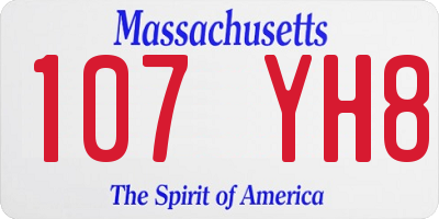 MA license plate 107YH8