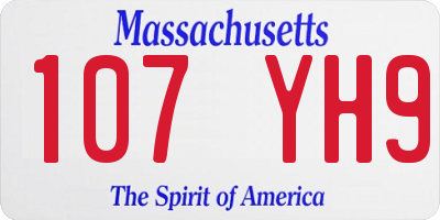 MA license plate 107YH9