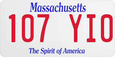 MA license plate 107YI0