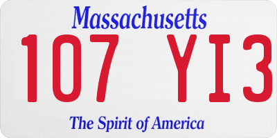 MA license plate 107YI3