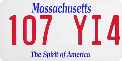 MA license plate 107YI4