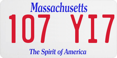 MA license plate 107YI7