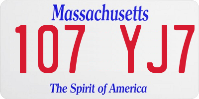 MA license plate 107YJ7