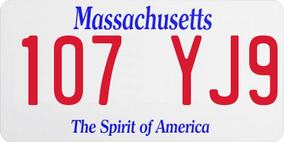 MA license plate 107YJ9