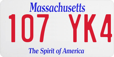 MA license plate 107YK4