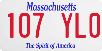 MA license plate 107YL0