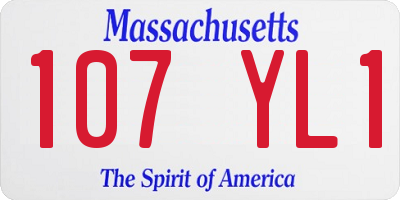 MA license plate 107YL1