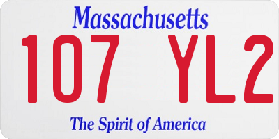 MA license plate 107YL2