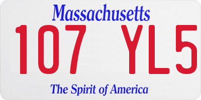 MA license plate 107YL5