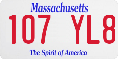 MA license plate 107YL8