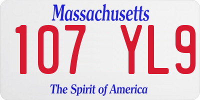 MA license plate 107YL9