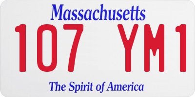 MA license plate 107YM1