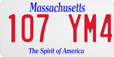 MA license plate 107YM4