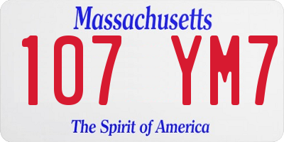 MA license plate 107YM7
