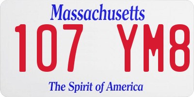 MA license plate 107YM8