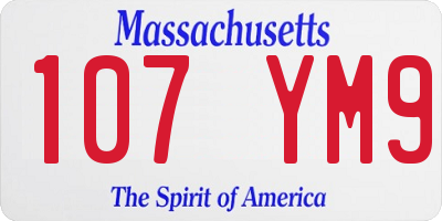 MA license plate 107YM9