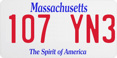 MA license plate 107YN3