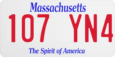 MA license plate 107YN4