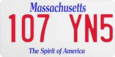 MA license plate 107YN5