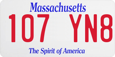 MA license plate 107YN8