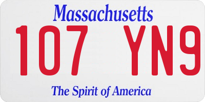 MA license plate 107YN9