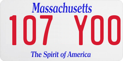 MA license plate 107YO0