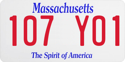 MA license plate 107YO1