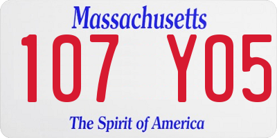 MA license plate 107YO5