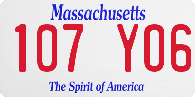 MA license plate 107YO6