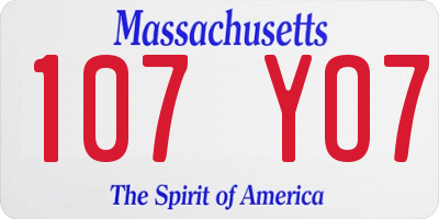 MA license plate 107YO7