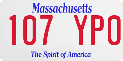 MA license plate 107YP0