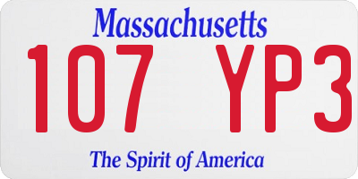 MA license plate 107YP3