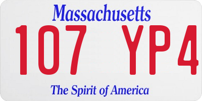 MA license plate 107YP4