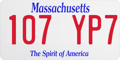 MA license plate 107YP7